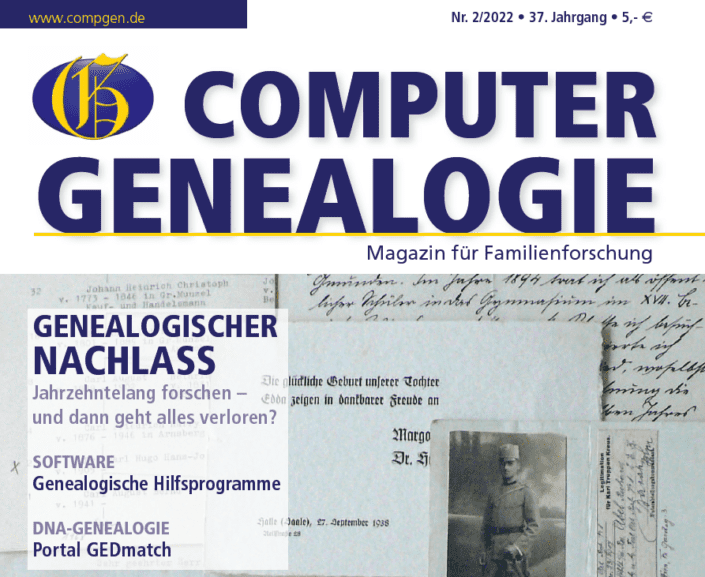 CG-Themenheft 2/2022 zu Genealogischer Nachlass