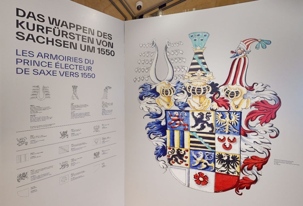 Tafel in der Ausstellung „Ars Heraldica“ in Luxemburg