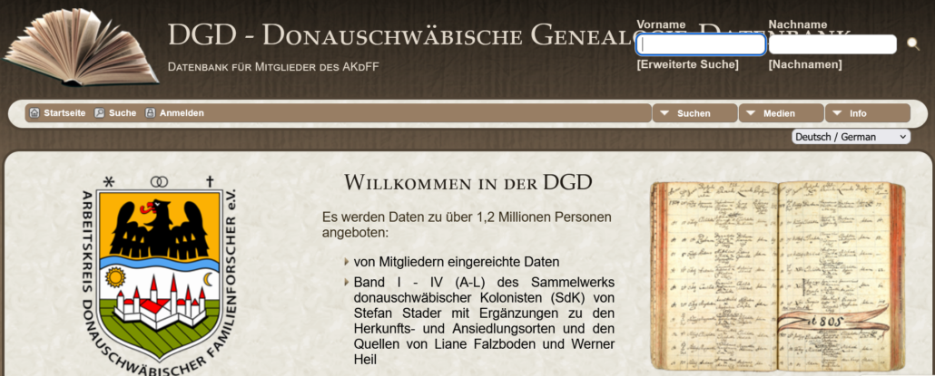 Donauschwäbische Genealogie Datenbank