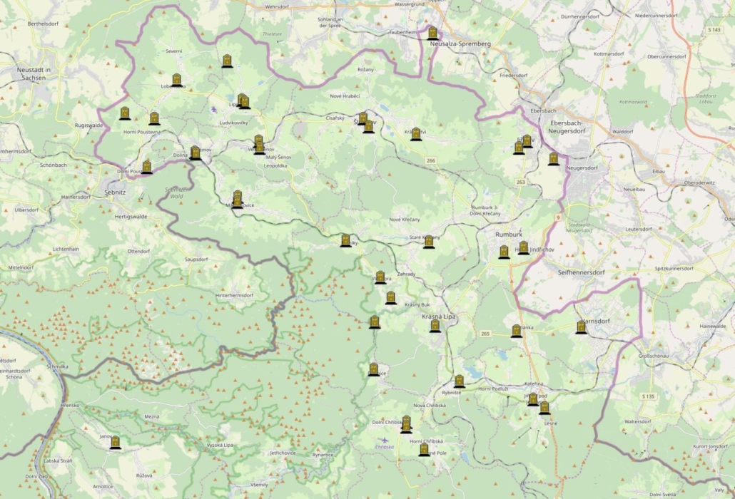 Deutsche Grabsteine im Schluckenauer Zipfel/Tschechien