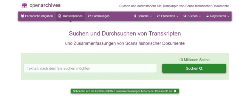 openarchieven transkriptionen