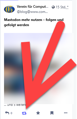 Da ist der Button zum Teilen