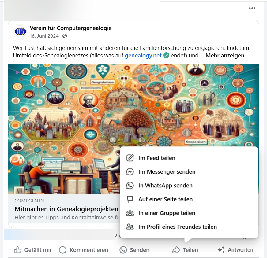 Teilen auf facebook